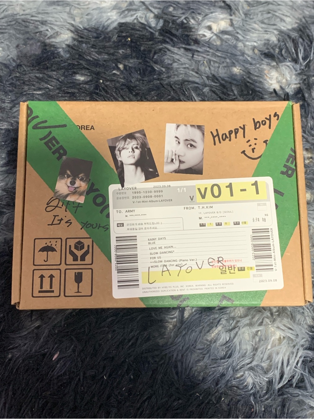 K-Pop Album Box - Brown with Green Accent